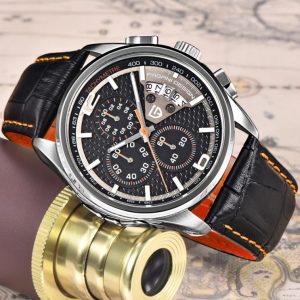 Chrono date silver-black-orange