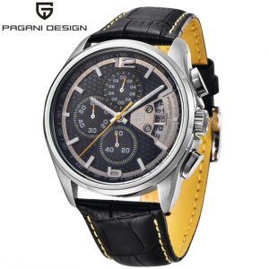 Chrono date silver-black-yellow